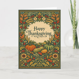 Carte Cadre de récolte vintage botanique de Thanksgiving