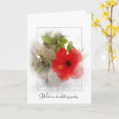 Carte cadre de sympathie de l'hibiscus rouge (Fleur jaune)