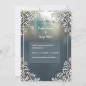 Carte cadre décoré bleu art déco mariage sécurité de la  (Devant)