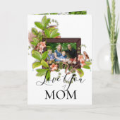 Carte Cadre d'image vert rose Fleurs Ajouter une photo (Devant)