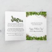 Carte Cadre d'image vert rose Fleurs Ajouter une photo (Intérieur)