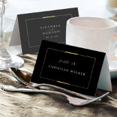 Carte cadre Elegance Noir simple pliable