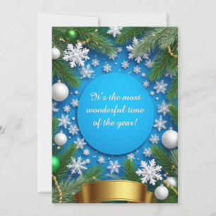 Carte Cadre festif de Noël avec branches de pin