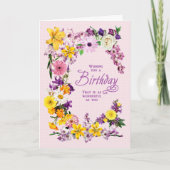 Carte cadre Fleur Anniversaire (Devant)