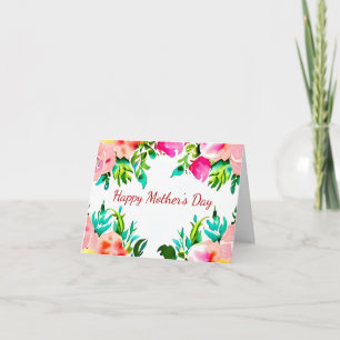 Carte Cadre floral aquarelle personnalisé