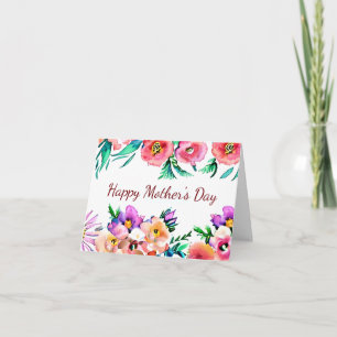 Carte Cadre floral aquarelle printemps clair personnalis