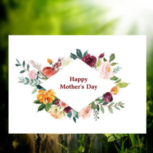Carte Cadre floral Fête des Mères