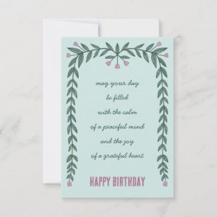 Carte Cadre Floral Inspiration Mindful Joyeux Anniversai