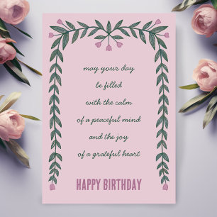 Carte Cadre Floral Inspiration Mindful Joyeux Anniversai