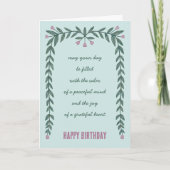 Carte Cadre Floral Inspiration Mindful Joyeux Anniversai (Devant)