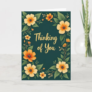 Carte Cadre Floral Pensées Pour Vous