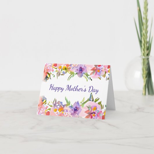 Carte Cadre floral ressort pastel (Devant)
