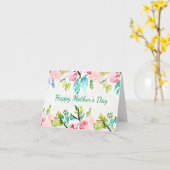 Carte Cadre floral rose et turquoise (Fleur jaune)