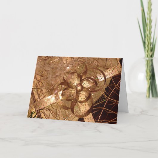 Carte cadre Gold Bow Christmas 7x5 (Devant)