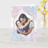 Carte Cadre Hexagonal Aquarelle Abstraite pour la Fête d (Fleur jaune)