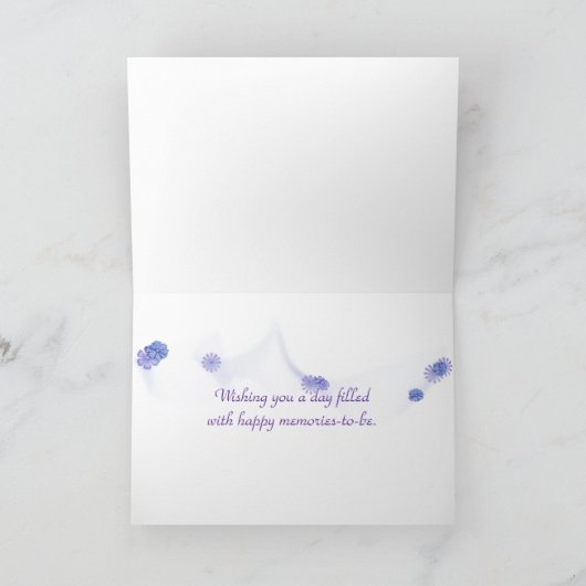 Carte Cadre hydrangée violette pour l'anniversaire (Intérieur)