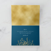 Carte Cadre moderne bleu et or (Intérieur)