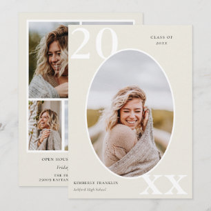 Carte Cadre photo arrondi classe supérieure Diplômé 