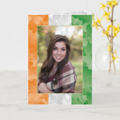 Carte Cadre photo avec drapeau aux trèfles irlandais de  (Fleur jaune)