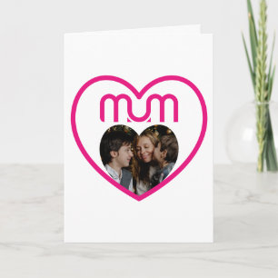 Carte Cadre photo d'amour de MAMAN rose