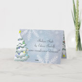 Carte cadre photo de l'arbre de Noël neigé (Dos)