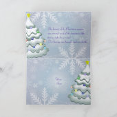 Carte cadre photo de l'arbre de Noël neigé (Intérieur)