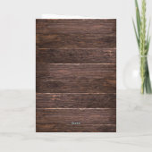Carte Cadre photo faux texte en bois marron rustique mod (Dos)