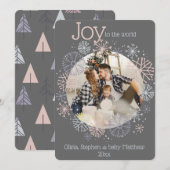 Carte Cadre photo gris ardoise moderne flocons de neige  (Devant / Derrière)