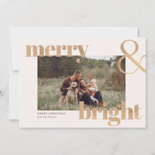 Carte Cadre photo or simple et élégant Noël (Devant)