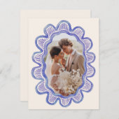 Carte Cadre photo ovale peint à la main (Devant / Derrière)