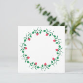 Carte Cadre rond fleuri avec fleurs roses (Debout devant)