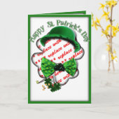 Carte Cadre Shamrock St Patrick avec Cravate réglable (Fleur jaune)