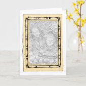 Carte Cadre vintage Ajoutez votre propre photo (Fleur jaune)