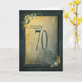 Carte Cadre vintage de 70e anniversaire (Fleur jaune)