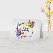 Carte Cadres d'anniversaire (Photo facultative) (Fleur jaune)