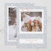 Carte Cadres photo gris pâle de Noël (Devant / Derrière)