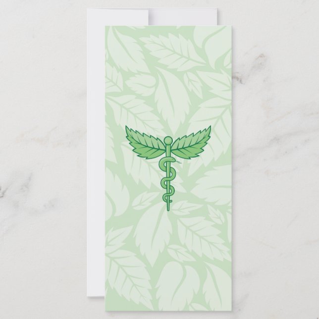 Carte Caduceus avec arrière - plan feuille (Devant)