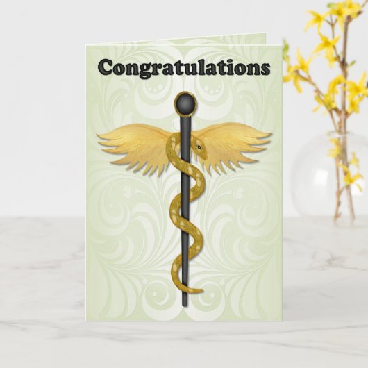 Carte Caduceus Félicitations (Fleur jaune)