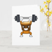 Carte Café à l'entraînement en force avec Haltères (Fleur jaune)