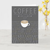 Carte Café autour des langues du monde (Fleur jaune)