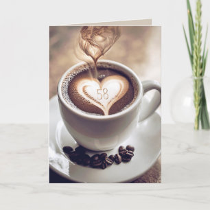 Carte Café avec cœur pour le 58e anniversaire de mariage