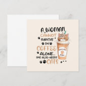 Carte Café & Chats - Cute Kawaii Art (Devant / Derrière)