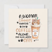 Carte Café & Chats - Cute Kawaii Art (Devant)