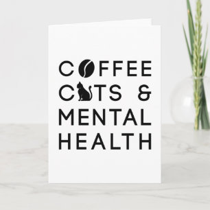 Carte Café Chats Santé mentale Café Boisson Anxie