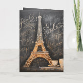 Carte Café Chic Tour Eiffel Café Paris Anniversaire (Dos)