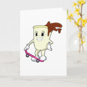 Carte Café comme skater avec skateboard (Fleur jaune)