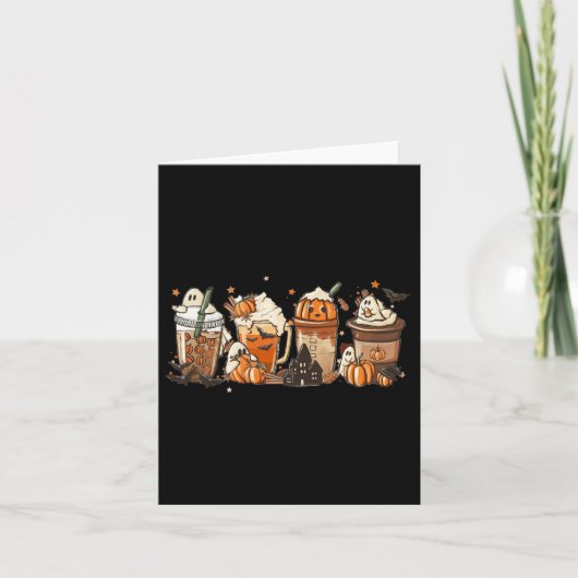 Carte Café Cute Boo Latte Halloween Saison Chouette Auto (Devant)