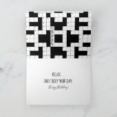 Carte Café d'anniversaire et casse-tête de mot croisé (Intérieur)