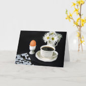 Carte Café d'anniversaire et casse-tête de mot croisé (Fleur jaune)