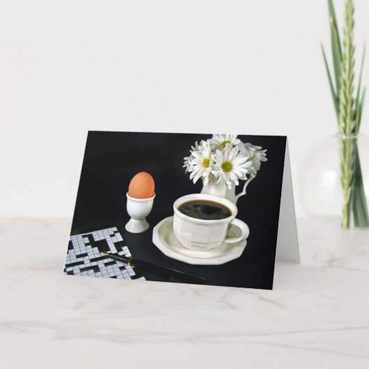 Carte Café d'anniversaire et casse-tête de mot croisé (Devant)